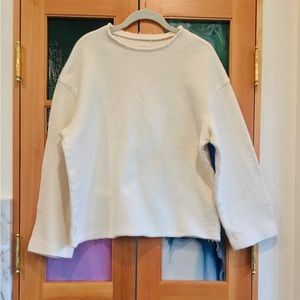 Simon Miller Ivory Cotton Reverse French Terry Knit Sweatshirt sz L